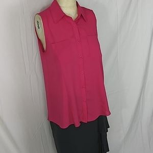 4/20 Sweetly Wonderful hot pink hi low tank blouse